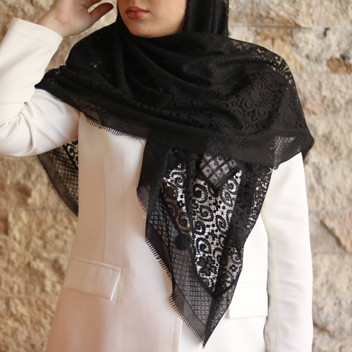 روسری مشکی گیپور