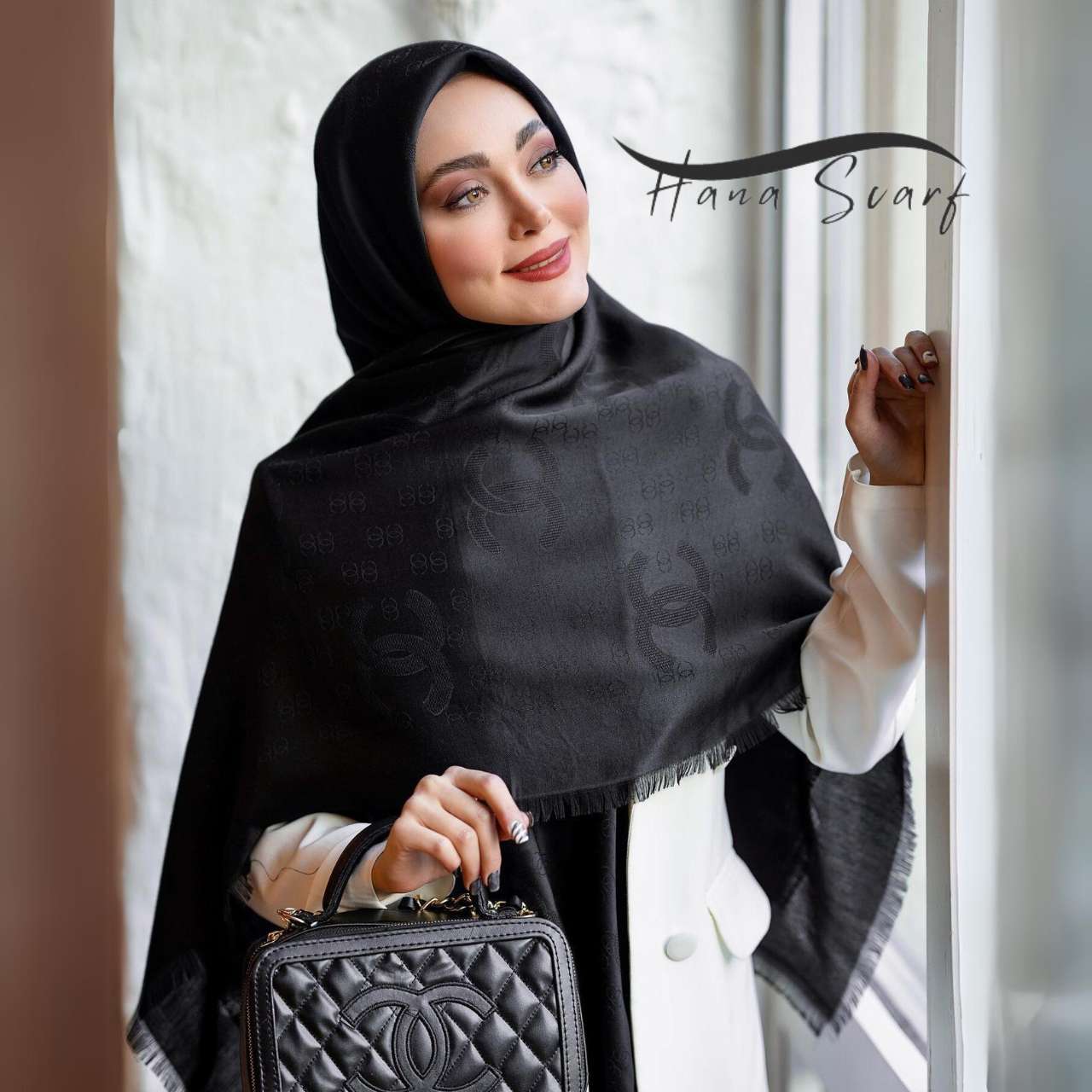 روسری مشکی محرمی طرح شنل