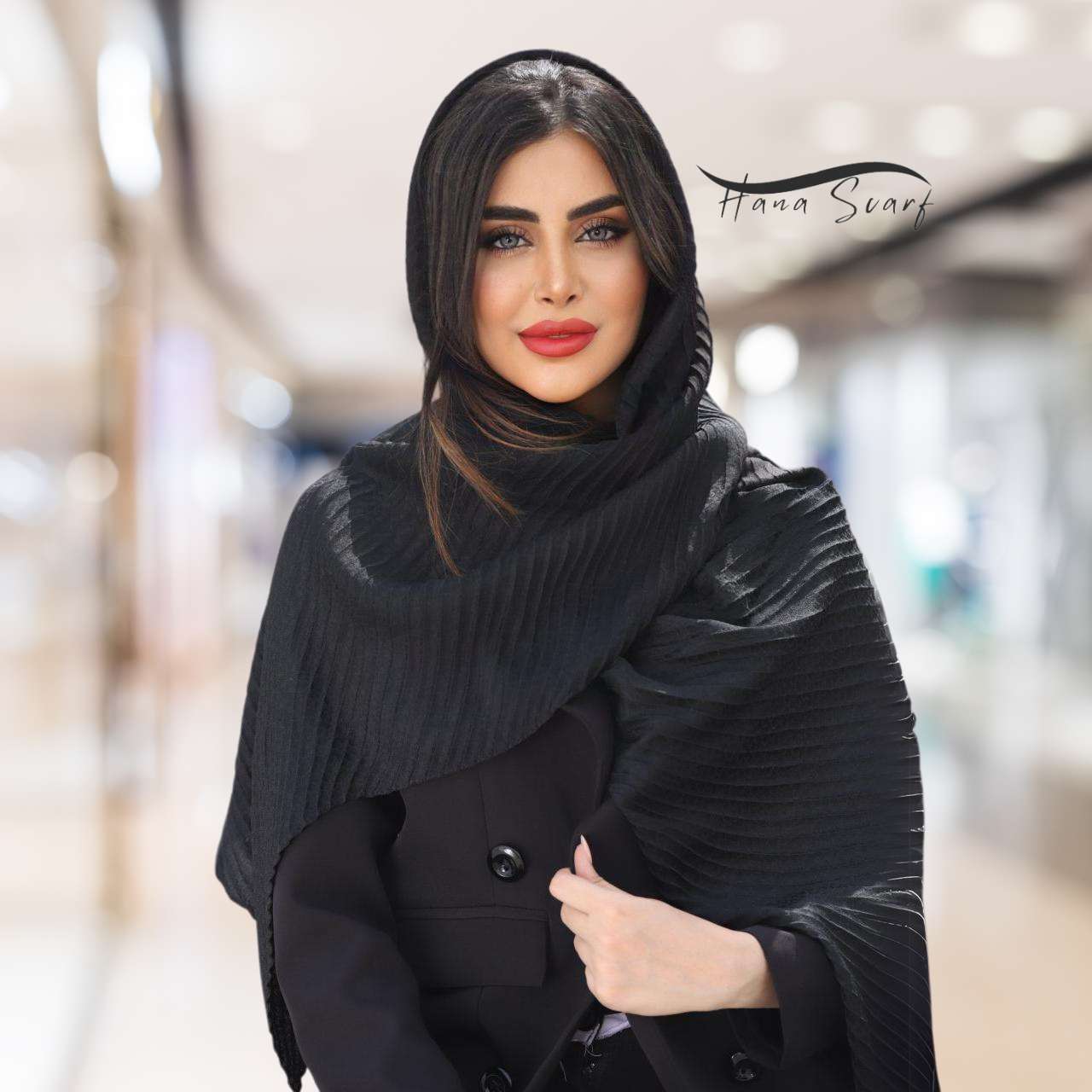 شال مشکی ساده نخی مدل پولاریس