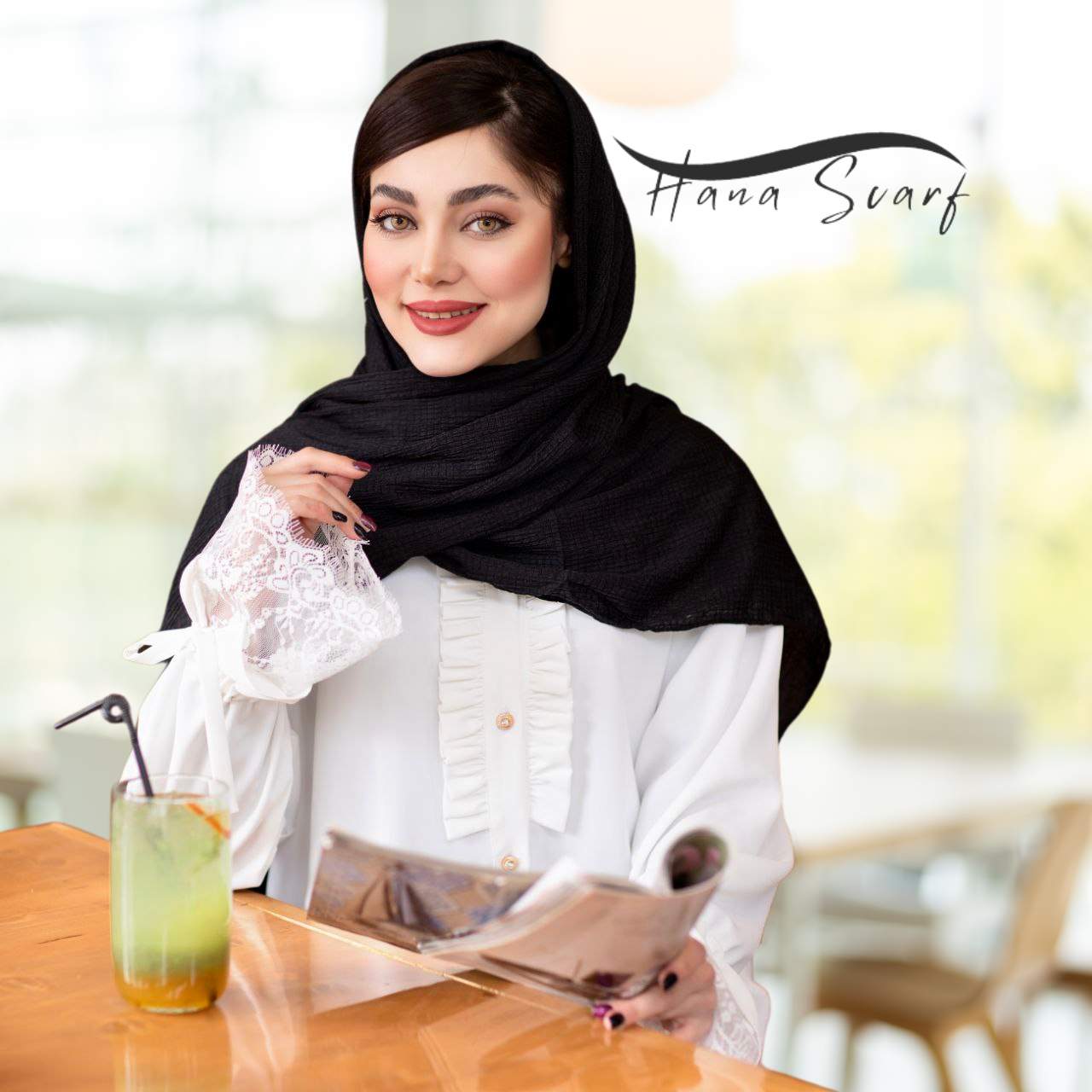 شال ساده ارزان مشکی پلیسه