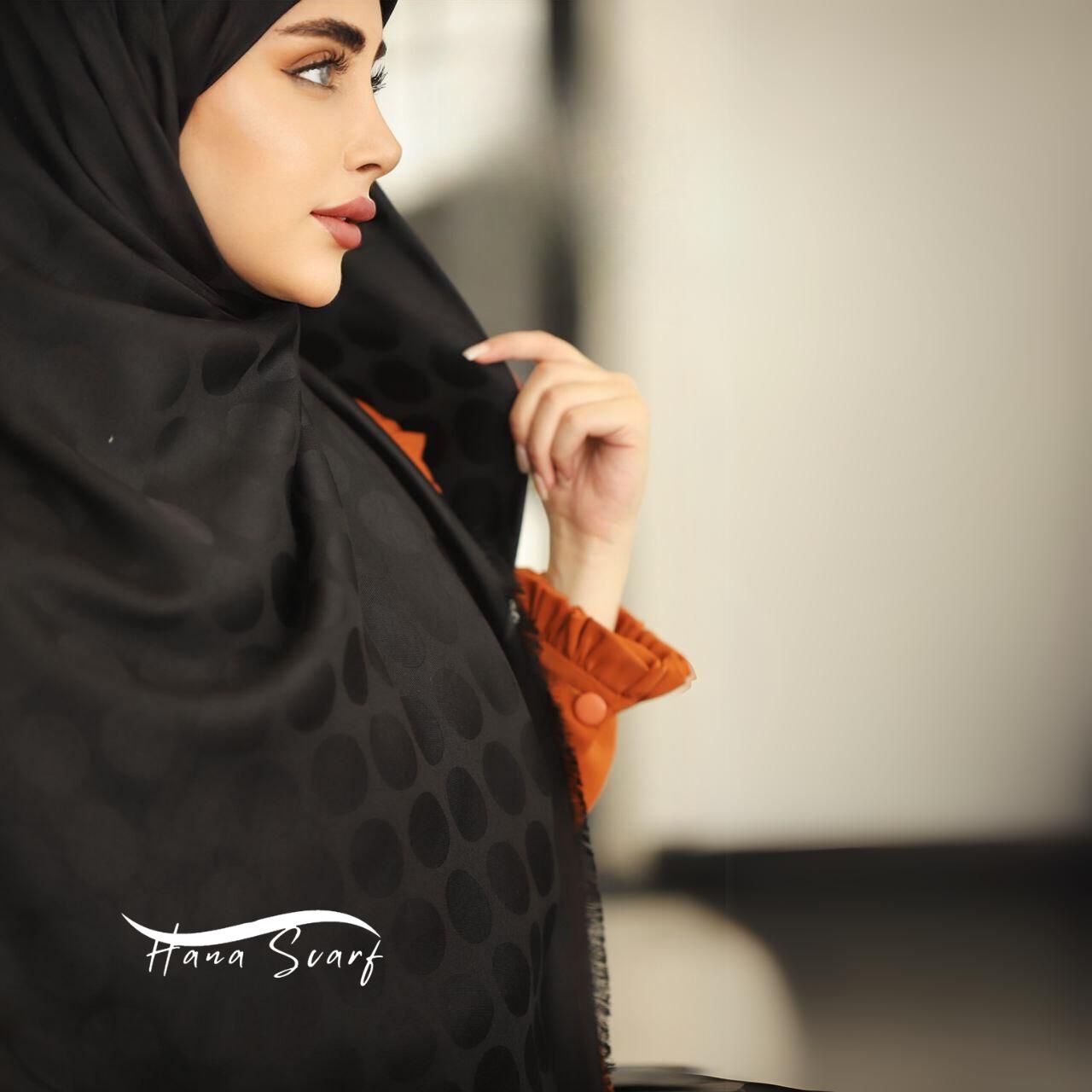 روسری محرمی مشکی طرح توپی