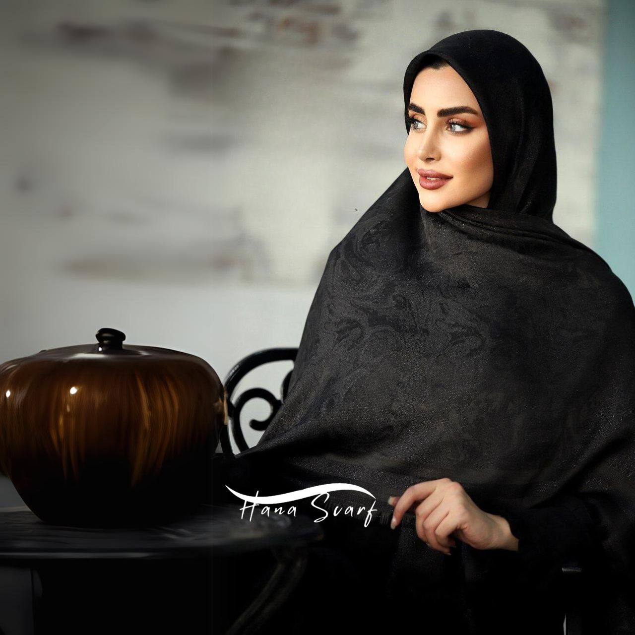 روسری مشکی محرمی طرح کهکشان